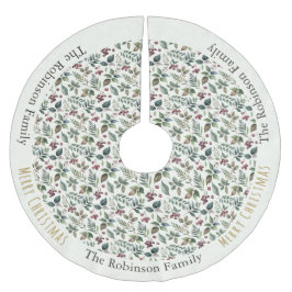 Rustikales florales Gemustert Botanisches Elegante Polyester Weihnachtsbaumdecke