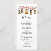 Rustikales, florales Laternenmenü Menükarte (Vorne/Hinten)