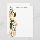 Rustikales, florales Personalisiertes Geschirr Mitteilungskarte (Vorne/Hinten)