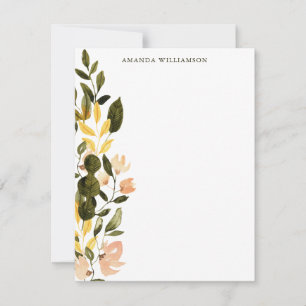 Rustikales, florales Personalisiertes Geschirr Mitteilungskarte