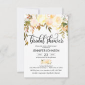 Rustikales, florales Rosa Orange Fall Brautparty Einladung (Vorderseite)