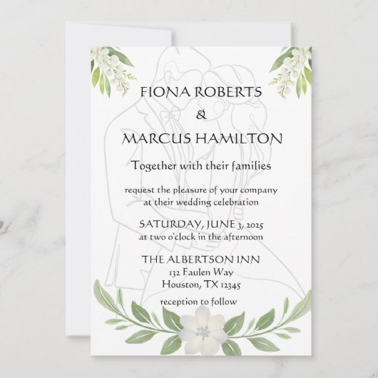 Rustikales florales und Minimalistisches Elegant S Save The Date (Vorderseite)