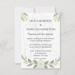 Rustikales florales und Minimalistisches Elegantes RSVP Karte