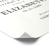 Rustikales Florals Brautparty Zeichen Poster (Ecke)