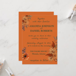 Rustikales Florals Wartete, um seine Gäste zu lade Einladung