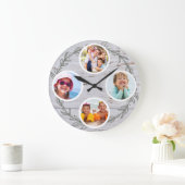 Rustikales Folgenkeepake-Foto Große Wanduhr (Zuhause)