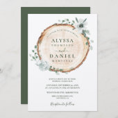 Rustikales Foliage Botanische Hochzeit Einladung (Vorne/Hinten)