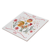 Rustikales Folk Art Rooster Fliese (Seite)