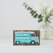 Rustikales Food Truck Street Festival Van Catering Visitenkarte (Stehend Vorderseite)
