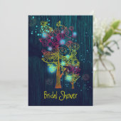 Rustikales Forest Blue Fairy Tale Brautparty Einladung (Stehend Vorderseite)