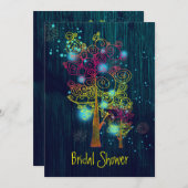 Rustikales Forest Blue Fairy Tale Brautparty Einladung (Vorne/Hinten)