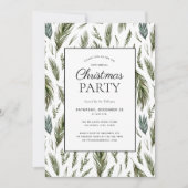 Rustikales Forest Botanicals Weihnachtsfest Party Einladung (Vorderseite)