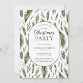 Rustikales Forest Botanicals Weihnachtsfest Party Einladung (Vorderseite)