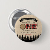 Rustikales Forest Buffalo Kariert Wild One Baby Du Button (Vorne & Hinten)