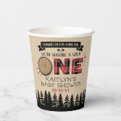 Rustikales Forest Buffalo Kariert Wild One Baby Du Pappbecher (Rückseite)