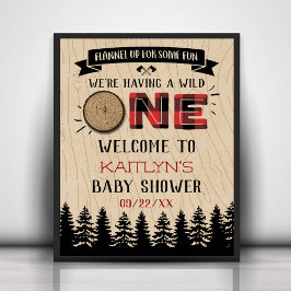 Rustikales Forest Buffalo Kariert Wild One Baby Du Poster