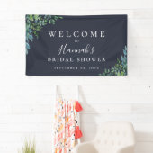 Rustikales Forest Foliage Navy Blue Party Banner (Insitu)