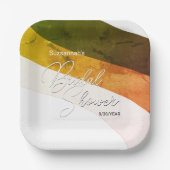 Rustikales Forest Green Gold Cream Stream Custom Pappteller (Vorderseite)