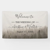 Rustikales Forest Misty Landscape Wedding Party Ba Banner (Horizontal)