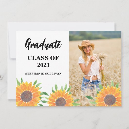 Rustikales Foto Abschluss Ankündigung (Vorderseite)