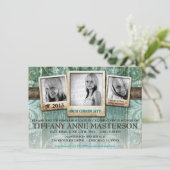 Rustikales Foto Abschluss Ankündigung Einladung (Stehend Vorderseite)