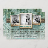 Rustikales Foto Abschluss Ankündigung Einladung (Vorne/Hinten)