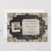 Rustikales Foto Abschluss Ankündigung Einladung (Rückseite)