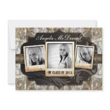 Rustikales Foto Abschluss Ankündigung Einladung