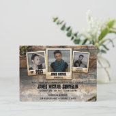 Rustikales Foto Abschluss Ankündigung Einladung (Stehend Vorderseite)