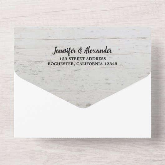 Rustikales Foto All In One Einladung (Rückseite)