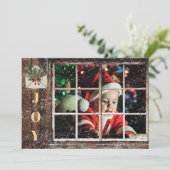 *~* Rustikales FOTO AP20 Party zum Weihnachtsfest Einladung (Stehend Vorderseite)