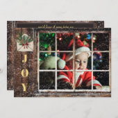 *~* Rustikales FOTO AP20 Party zum Weihnachtsfest Einladung (Vorne/Hinten)