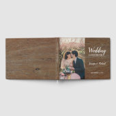 Rustikales Foto aus dunklem Holz Hochzeit Gästebuch (Voll)