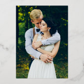 Rustikales Foto aus Holz Folieneinladung (Rückseite)