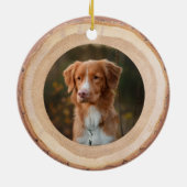 Rustikales Foto aus Holz, Slice, Personalisiert Keramik Ornament (Hinten)