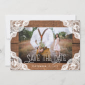 Rustikales Foto aus Holz und Leuchten Save the Dat Save The Date (Vorderseite)
