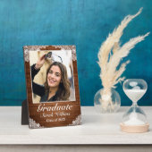 Rustikales Foto aus Holz und Weißspitzen Abschluss Fotoplatte (Seite)