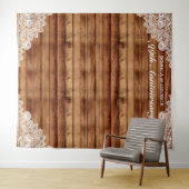 Rustikales Foto aus Holz und Weißspitzen Wandteppich (Beispiel (Horizontal))