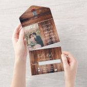 Rustikales Foto aus Holzhaut All In One Einladung (Abreißen)