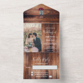 Rustikales Foto aus Holzhaut All In One Einladung (Innen Boden)
