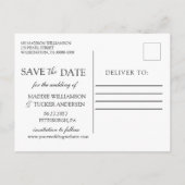 Rustikales Foto aus Holzleuchten Save the Date Ankündigungspostkarte (Rückseite)