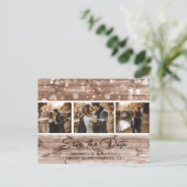 Rustikales Foto aus Stallholz Save the Date Ankündigungspostkarte (Stehend Vorderseite)