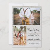 Rustikales Foto aus Stallholz Vielen Dank Einladung (Vorderseite)