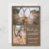 Rustikales Foto aus Stallholz Vielen Dank Einladung (Vorderseite)