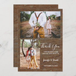 Rustikales Foto aus Stallholz Vielen Dank Einladung