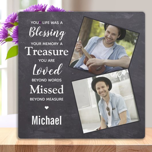 Rustikales Foto Beileid Memorials Achtung Fotoplatte