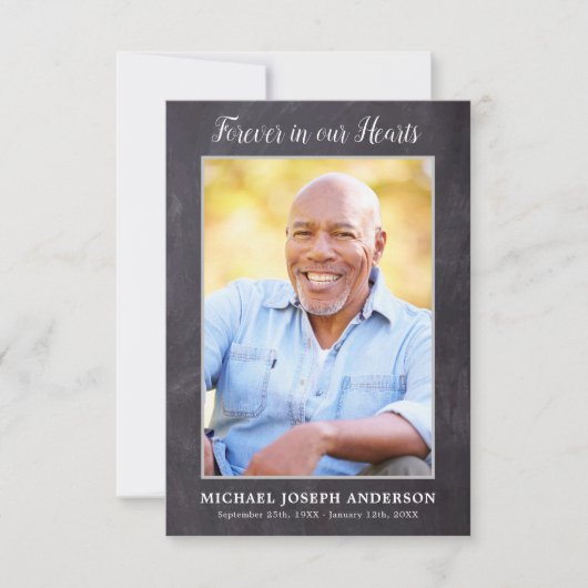 Rustikales Foto Beileid Prayer Card Beerdigung (Vorderseite)