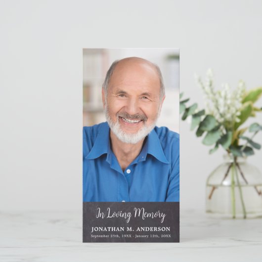 Rustikales Foto-Beileid zur Beerdigung Dankeskarte (Stehend Vorderseite)