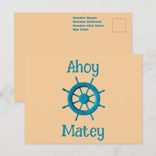 Rustikales Foto-Bild für das Ruderboot Postkarte (Vorne/Hinten)