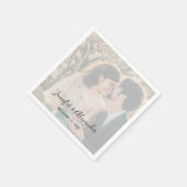 Rustikales Foto boho Hochzeit Serviette (Ecke)